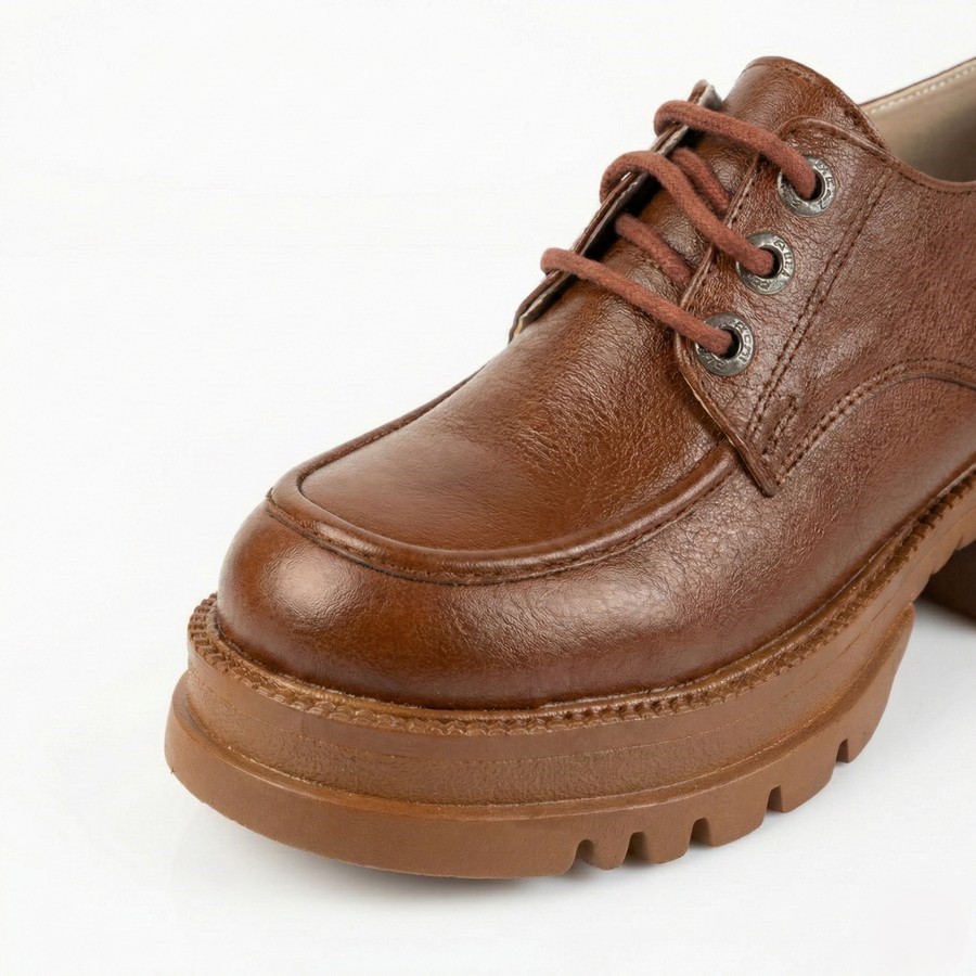 شوز حريمي جلد طبيعي هافان برباط بنعل طبي مريح وارتفاع نعل 3 سم